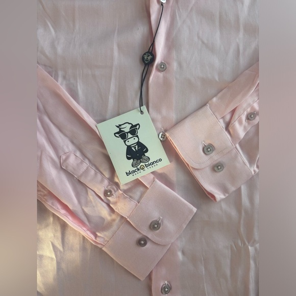 Black N Bianco Signature Boys' Button Down Dress Shirt In Light Pink Size 12 NWT - Picture 6 of 11